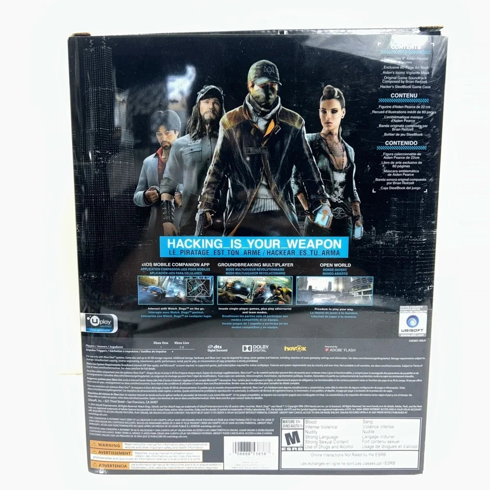 Watch Dogs - Xbox One Limited Edition - Figurine &‎ Artbook Mask - (NO GAME)